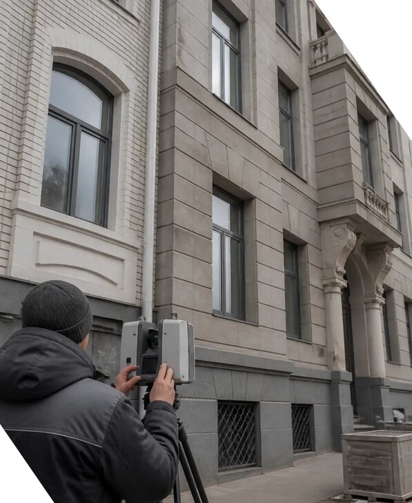 Лазерное сканирование фасадов зданий для обследования в Нижнеудинске